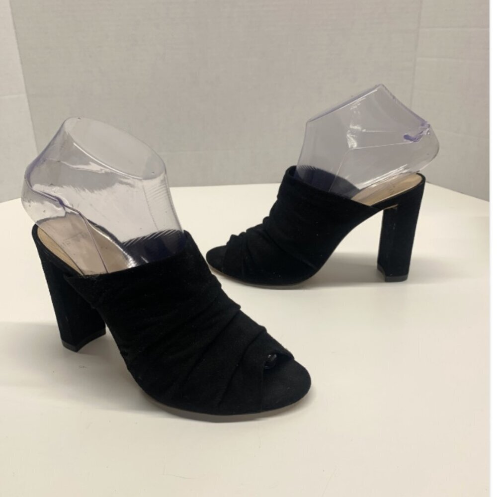 Alexandre Birman Velvet Mules High Heels Heeled Shoes Open Toe Black Suede US 7